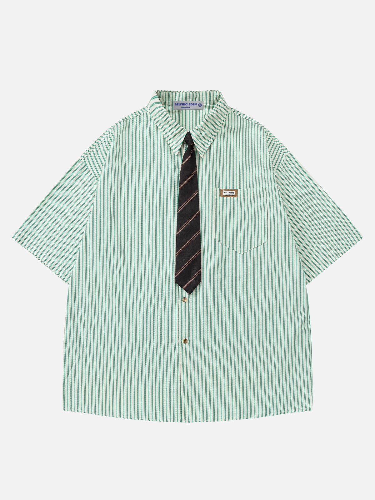 Vertical Stripes Short Sleeve Shirt