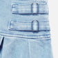 Slit Wrinkle Denim Skirt Set
