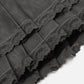 Lace Wrinkle Faux Leather Skirt
