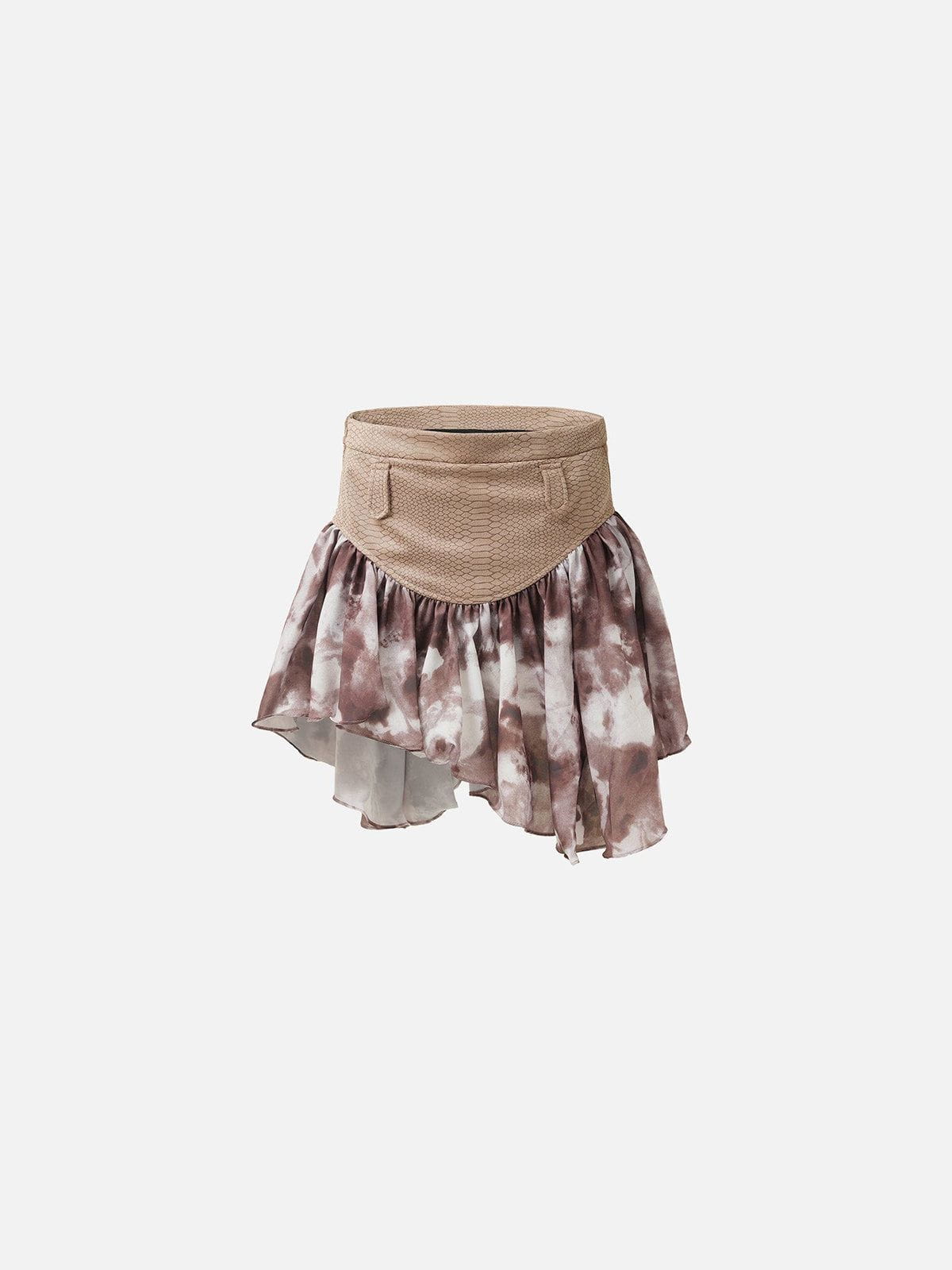 Snake Pattern Patchwork Skirt