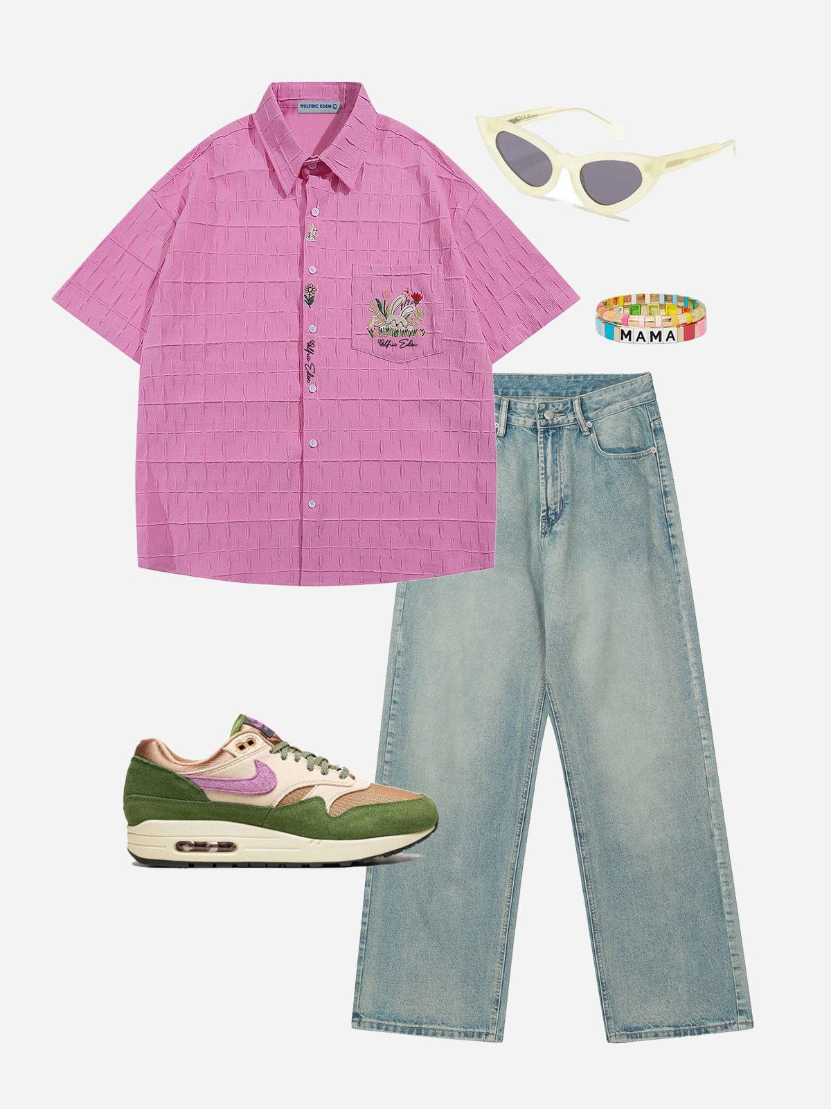 Embroidery Rabbit Short Sleeve Shirt