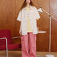 Diagonal Placket Tassels Short Sleeve Shirt