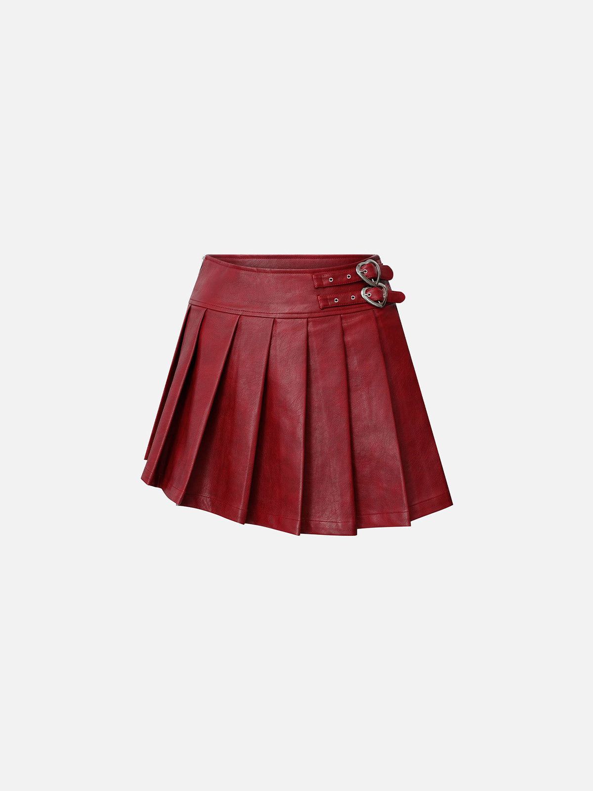 Slant Faux Leather Skirt