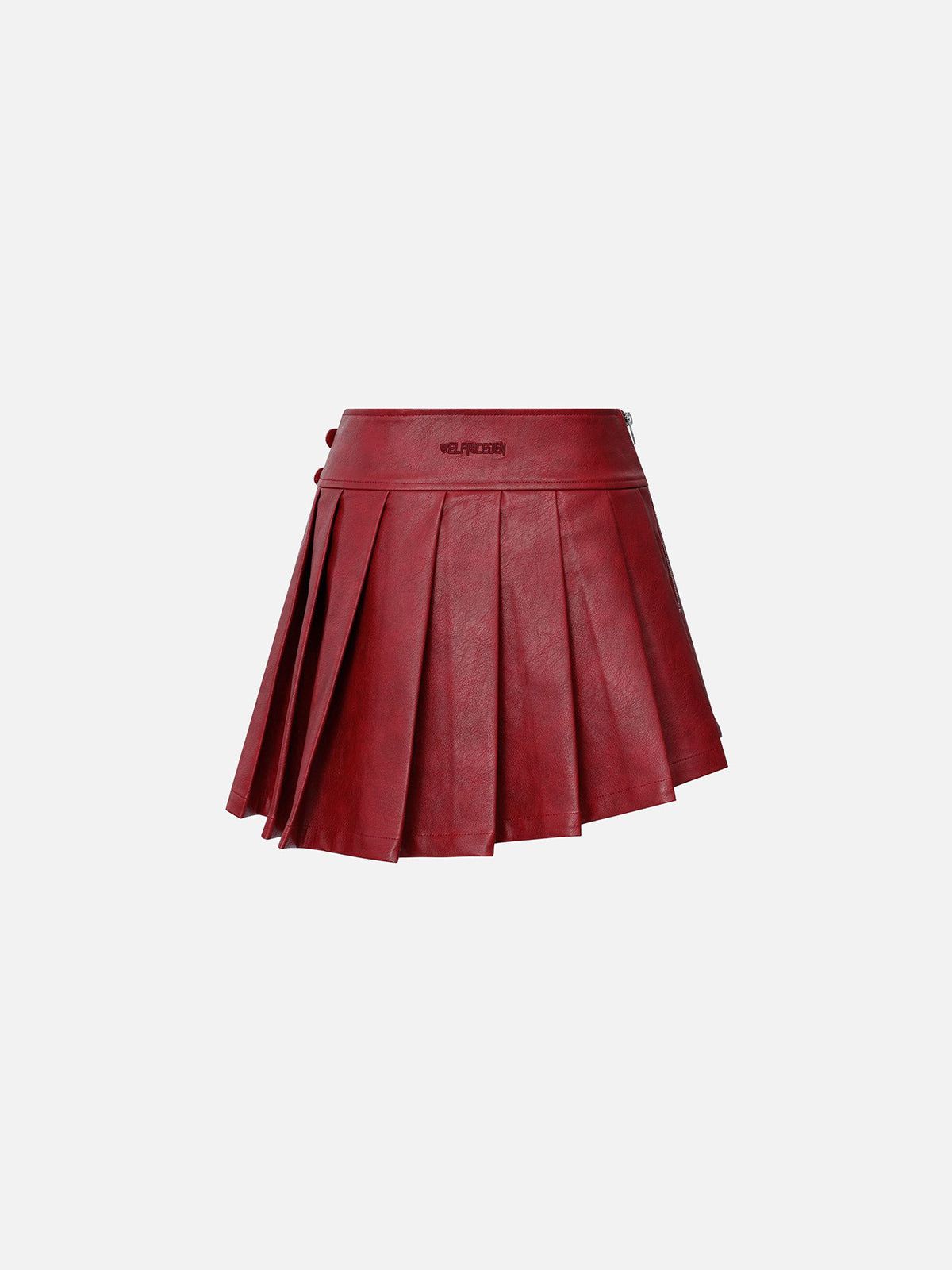 Slant Faux Leather Skirt