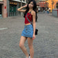Leopard Print Patchwork Cami Top
