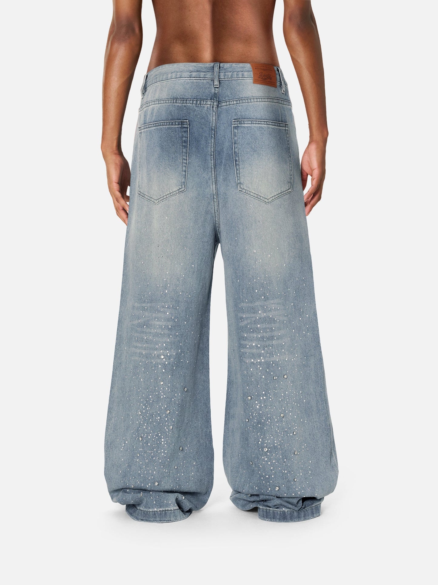 Rhinestone Baggy Jeans