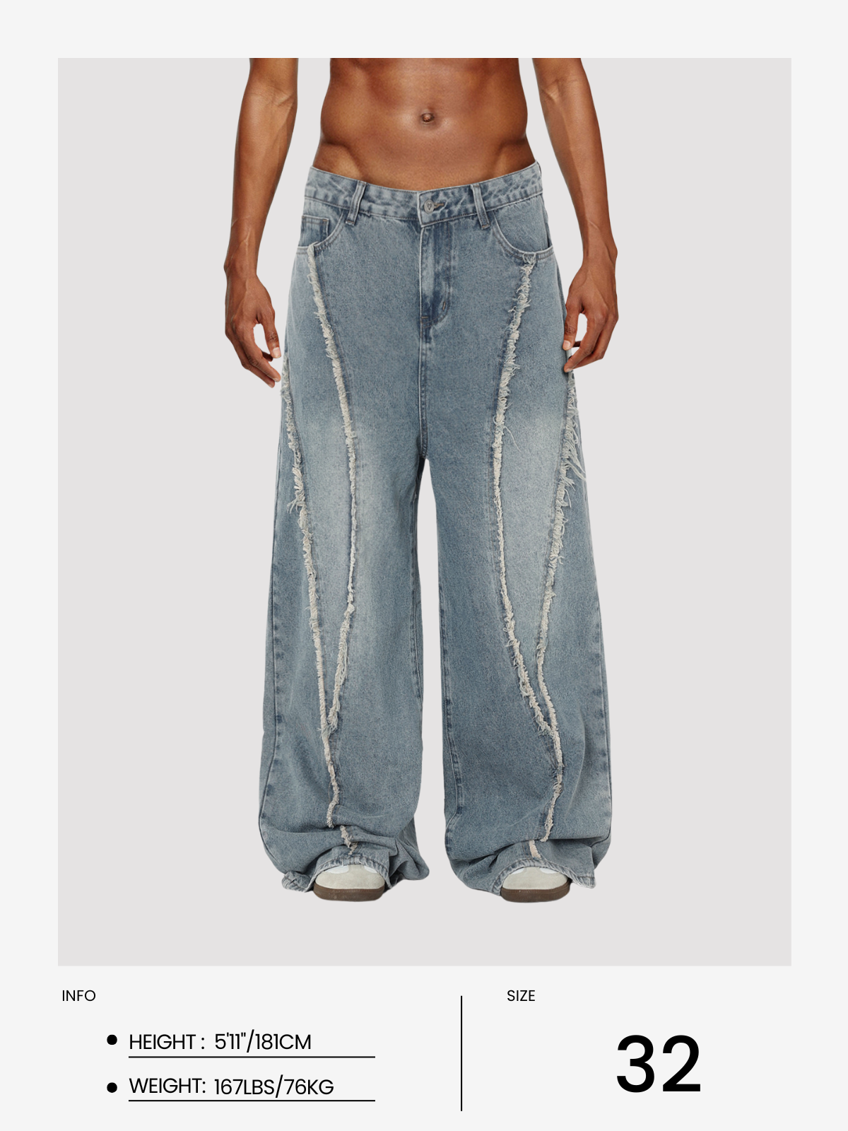 Fringe Baggy Jeans