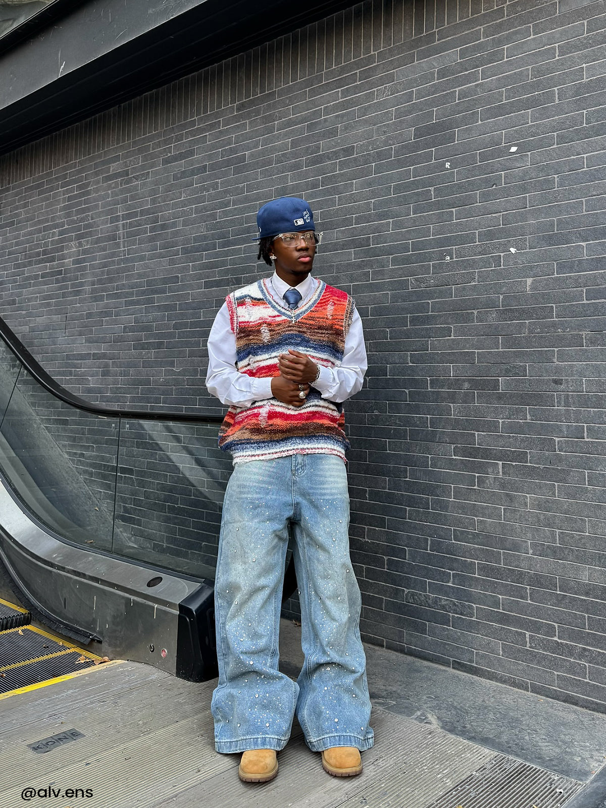 Rhinestone Baggy Jeans