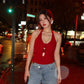 Cut-Out Rose Cami Top