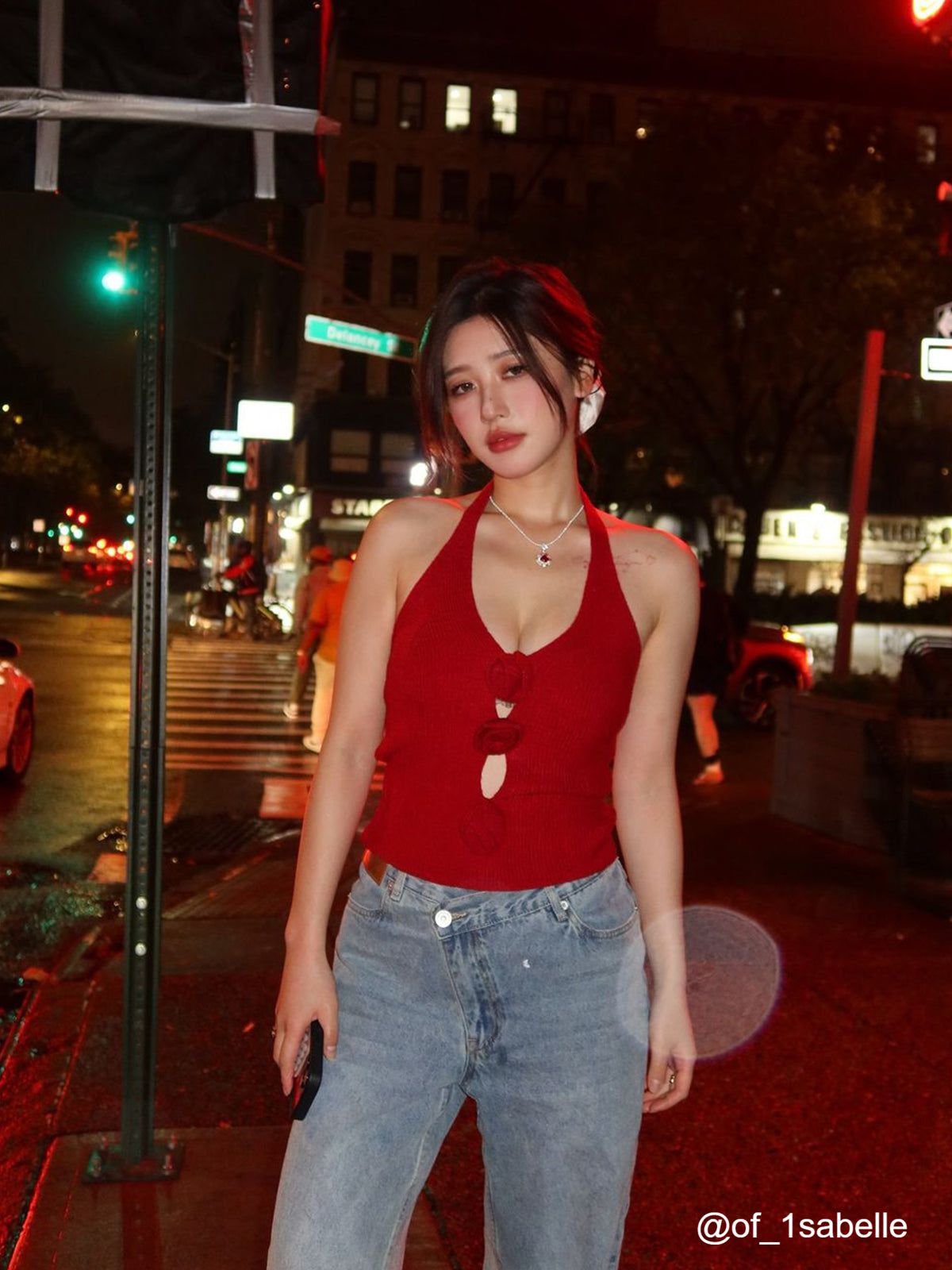 Cut-Out Rose Cami Top