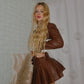 Heart Belt Faux Leather Pleated Skirt