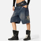 Star Tassel Patch Gradient Jorts