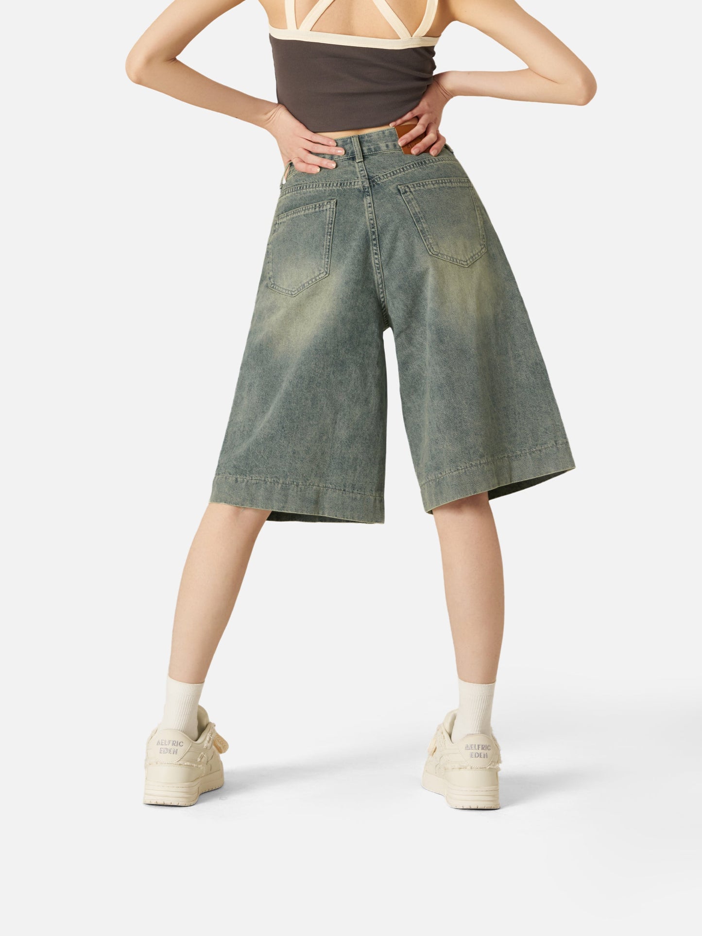 Solid Washed Longline Jorts