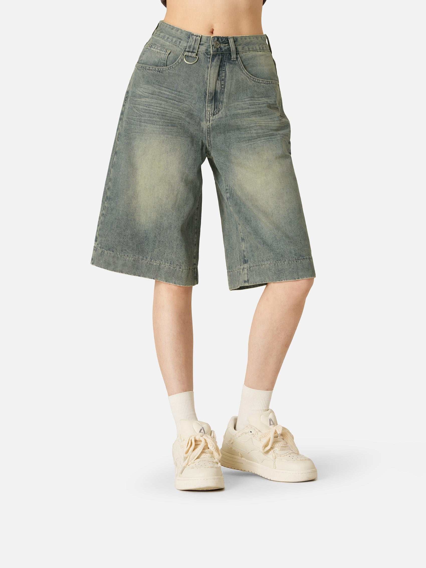 Solid Washed Longline Jorts
