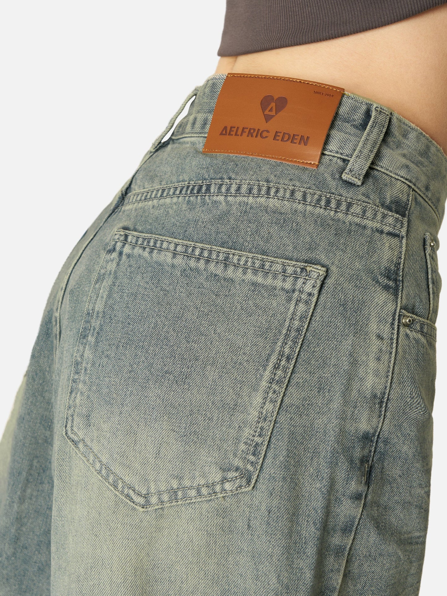 Solid Washed Longline Jorts