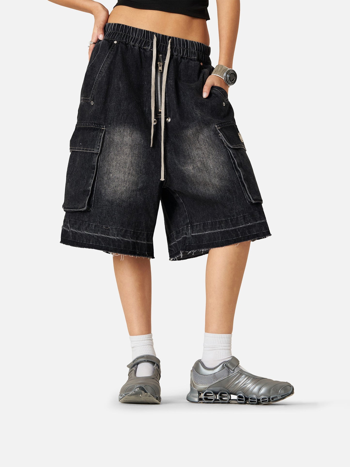 Drawstring Washed Jorts