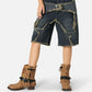 Vintage Starry Fringe Hem Jorts