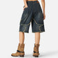 Vintage Starry Fringe Hem Jorts