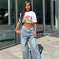 Fringe Baggy Jeans