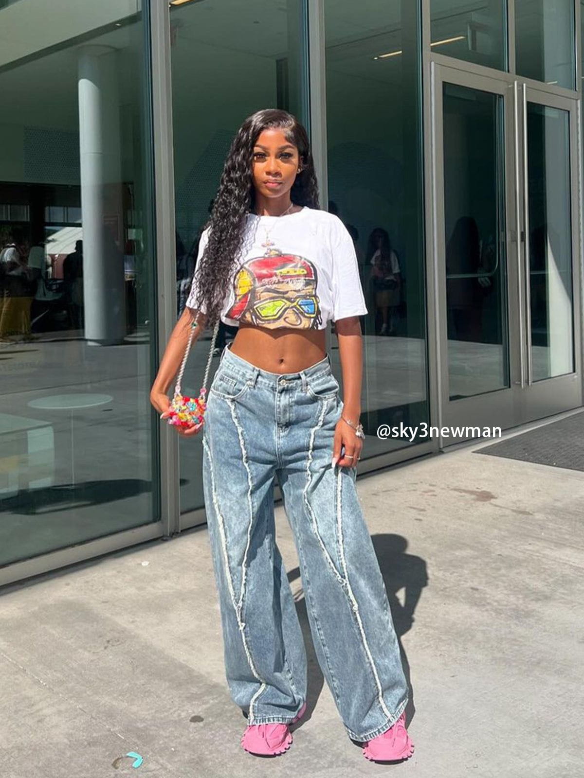 Fringe Baggy Jeans
